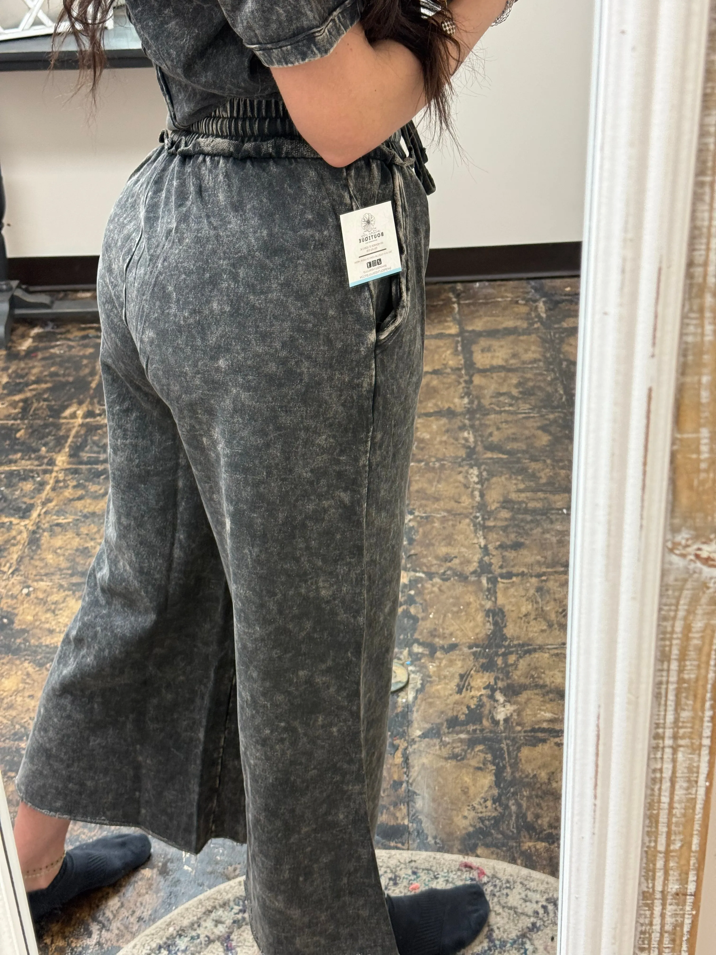 The Sammi Palazzo Pants - Ash Black