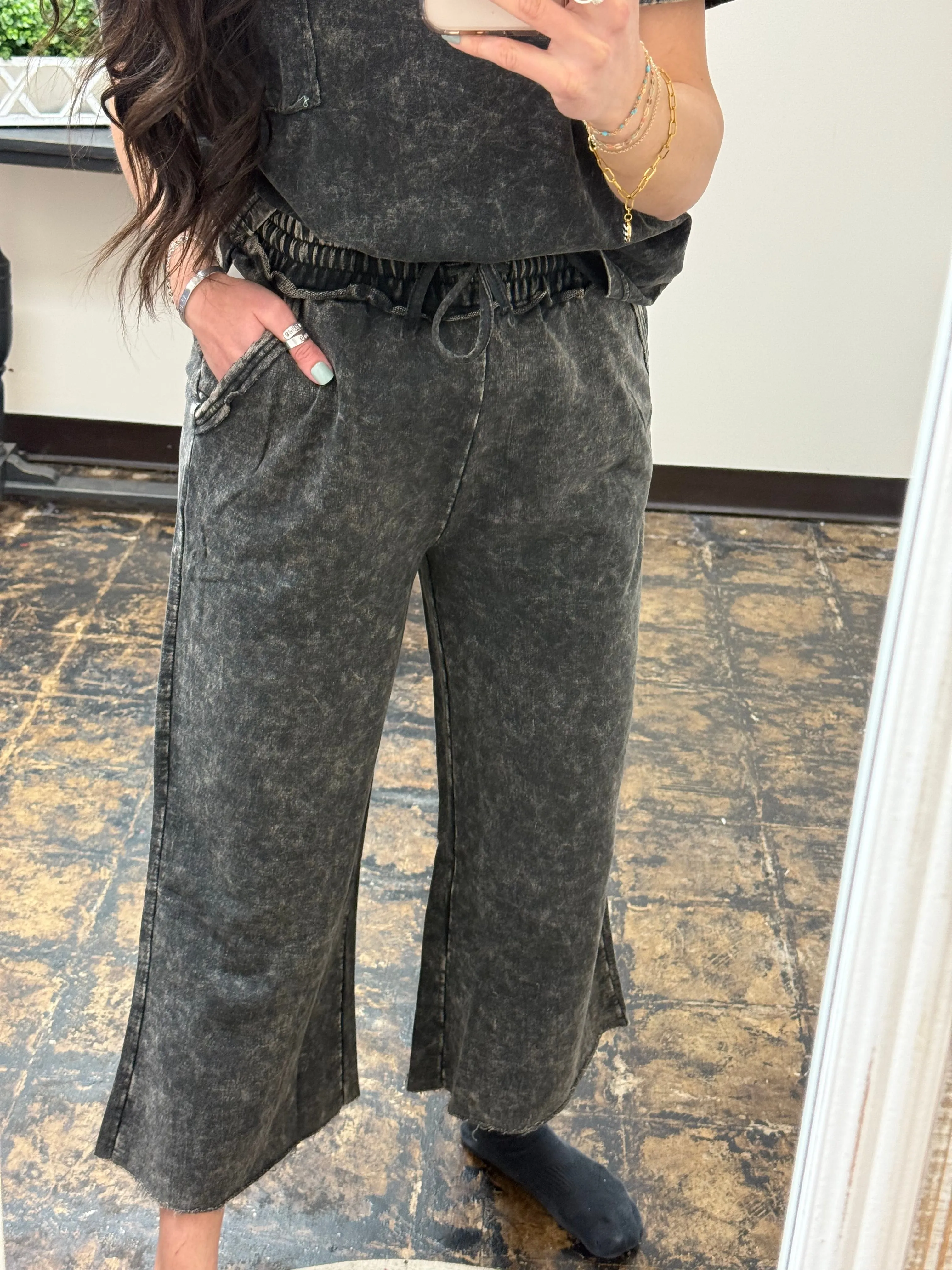 The Sammi Palazzo Pants - Ash Black