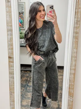 The Sammi Palazzo Pants - Ash Black