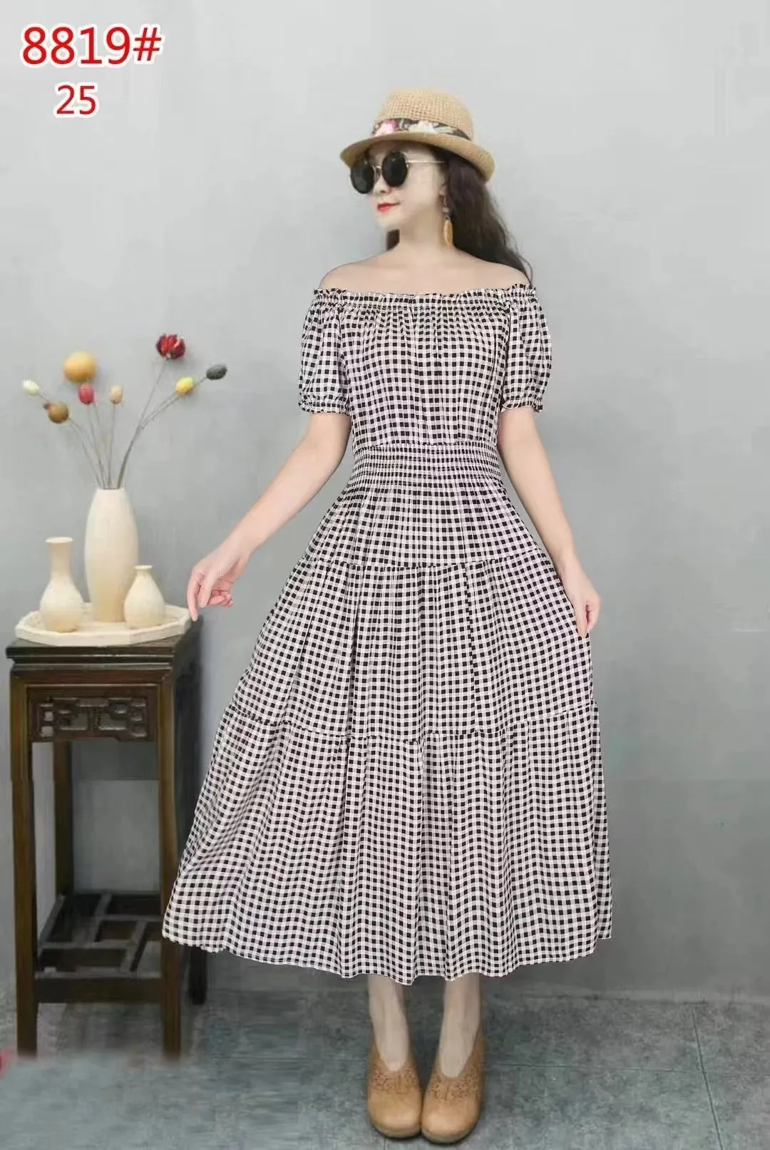 THHONE Vestidos Robe Maxi Long Dress Women Summer Indian Clothes Bohemian Cotton Linen Floral Short Sleeve Korean Style Casual