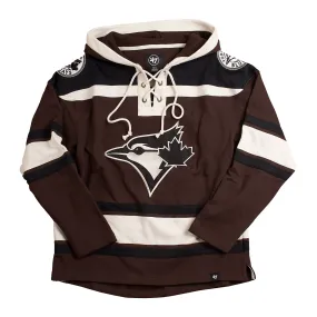 Toronto Blue Jays MLB 47 Brand Men's Dark Chocolate Heavyweight Lacer Hoodie