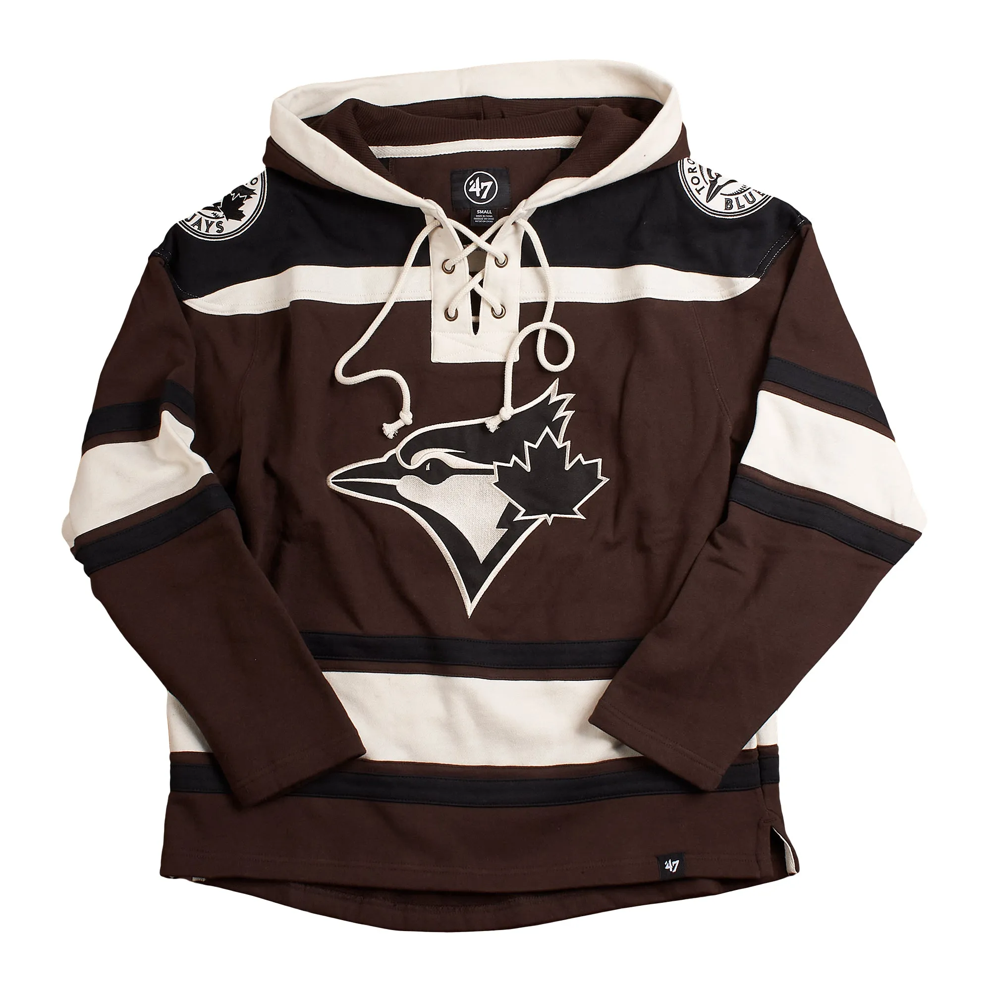 Toronto Blue Jays MLB 47 Brand Men's Dark Chocolate Heavyweight Lacer Hoodie