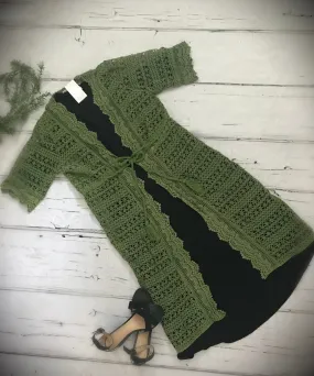 Trista Crochet Duster- Olive
