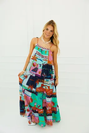 Tropic Maxi Dress - Blue Multi