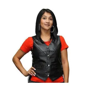 Vance Leather Ladies Economy Four Snap Lace-Side Vest