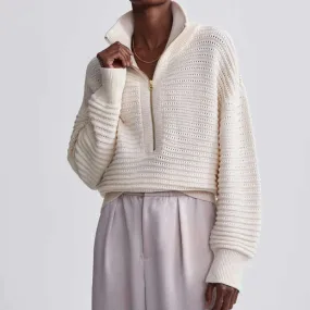 VARLEY - RIBBED 1/2 ZIP - Whitecap Grey