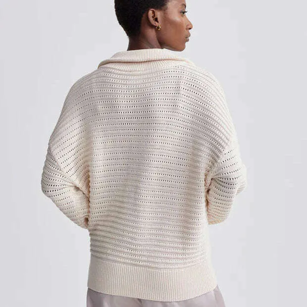 VARLEY - RIBBED 1/2 ZIP - Whitecap Grey