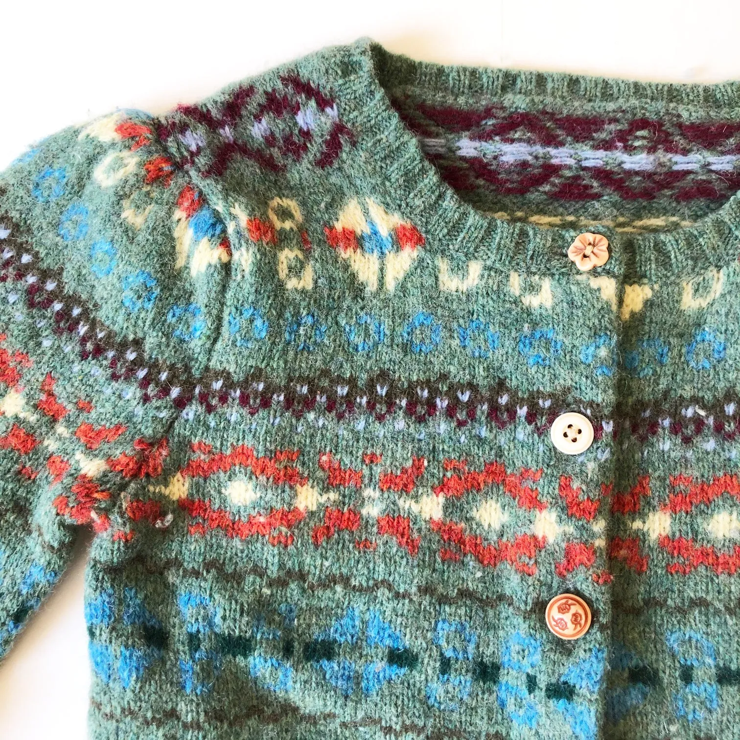Vintage Fairisle Knit Cardigan size 1-2