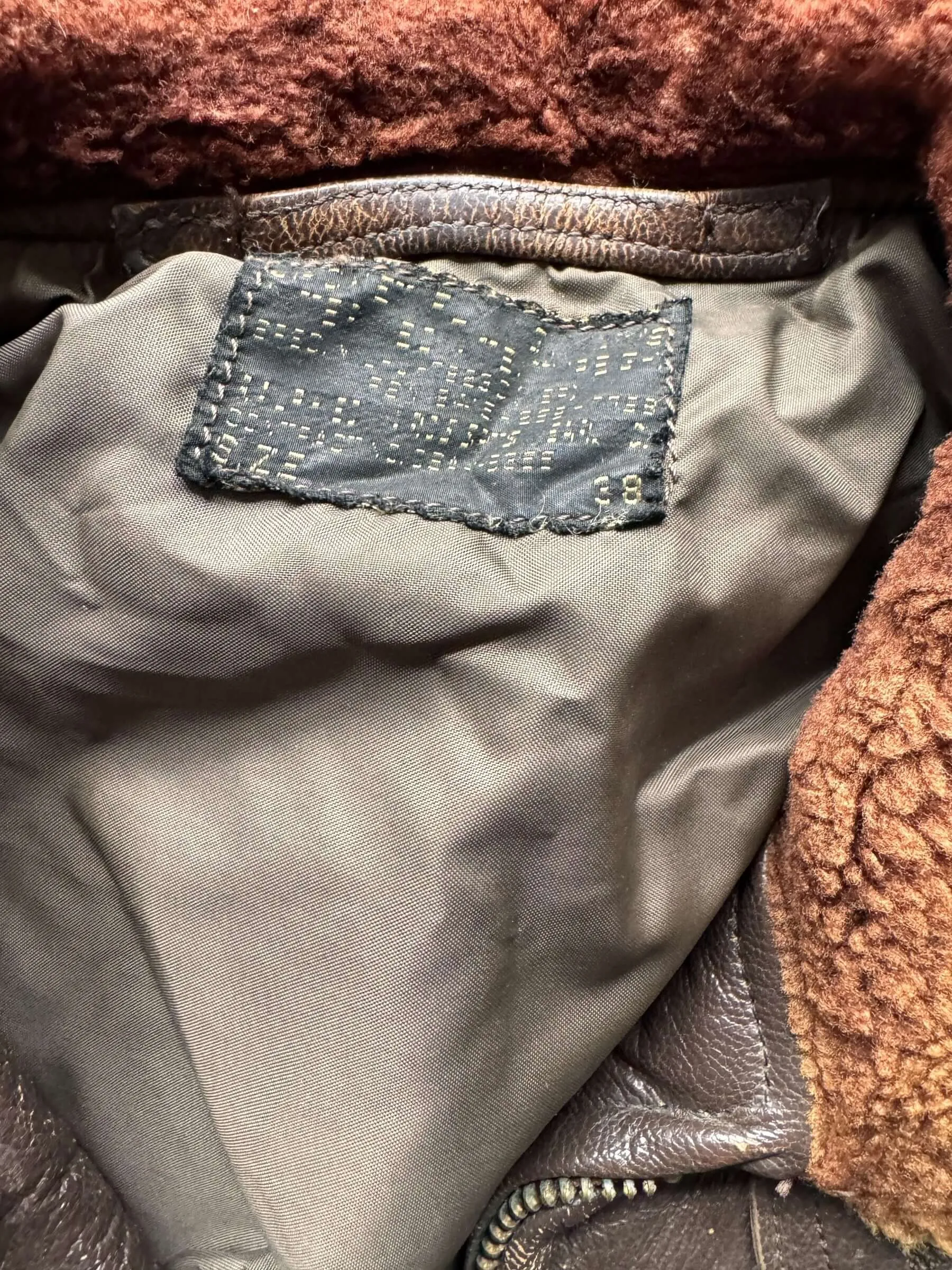 Vintage Thrashed Goatskin G-1 Flight Jacket SZ 38