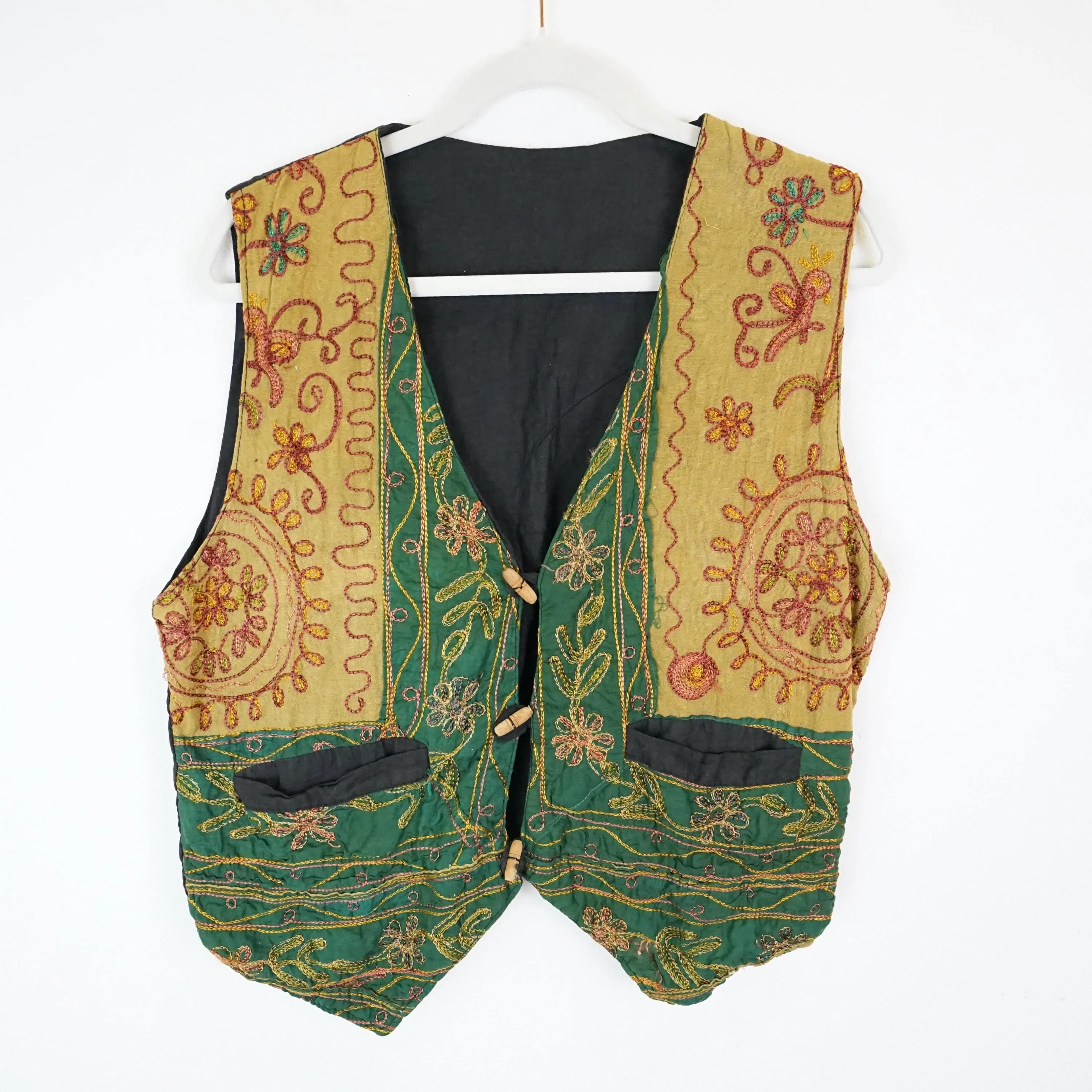 Vintage Vest Size M-L handmade embroidery