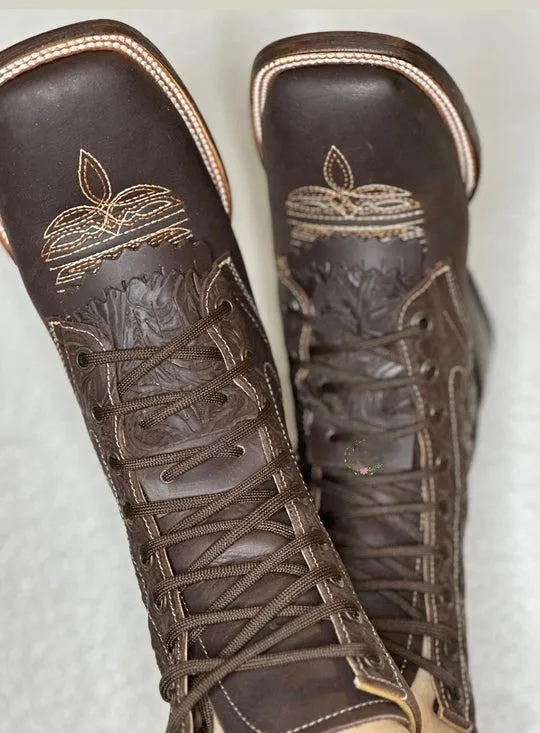 WIDE Botas Lacer - Leather Tooled Wide Boots