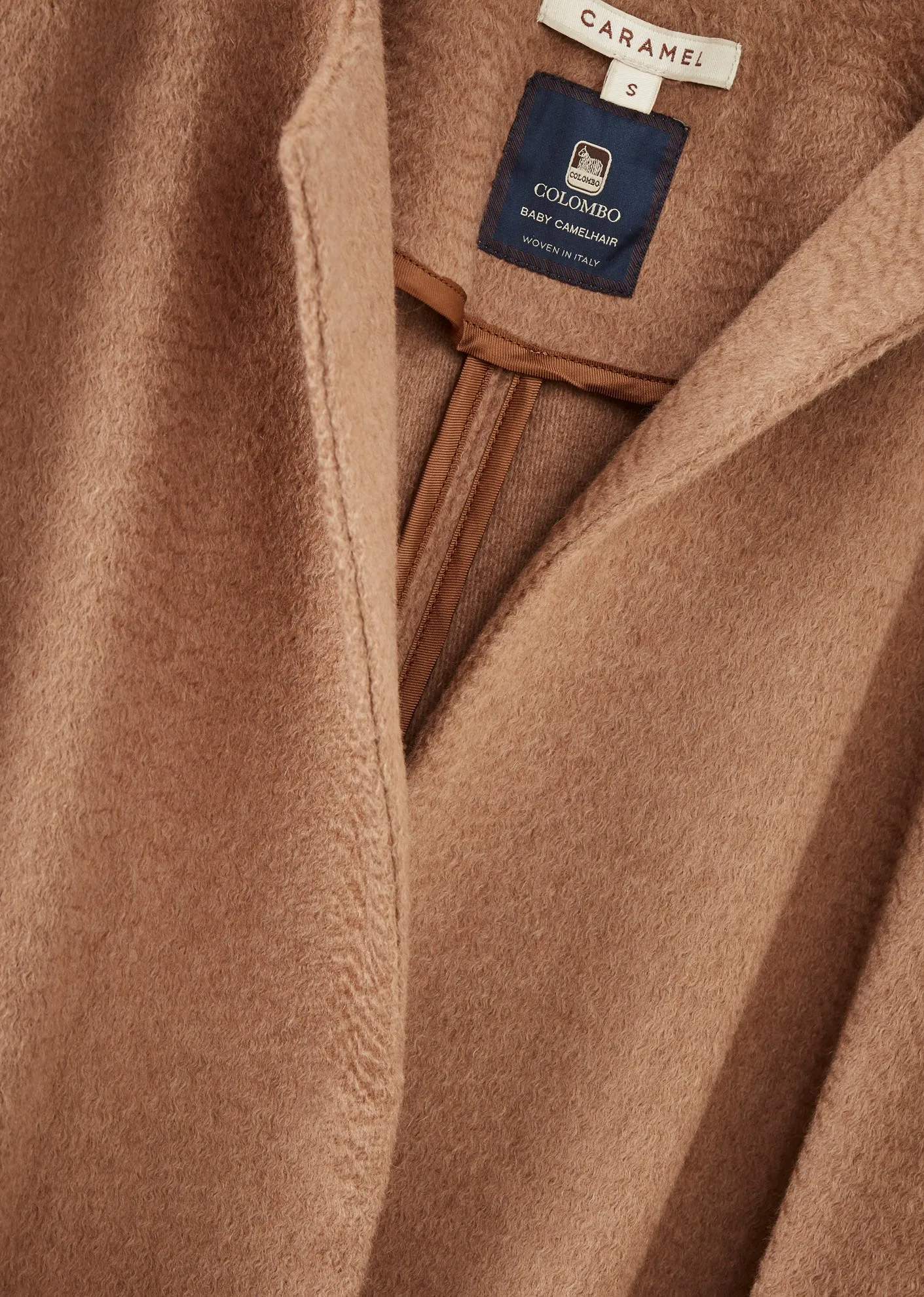 WOMEN'S BABY CAMEL HAIR BLANKET COAT - CAMEL