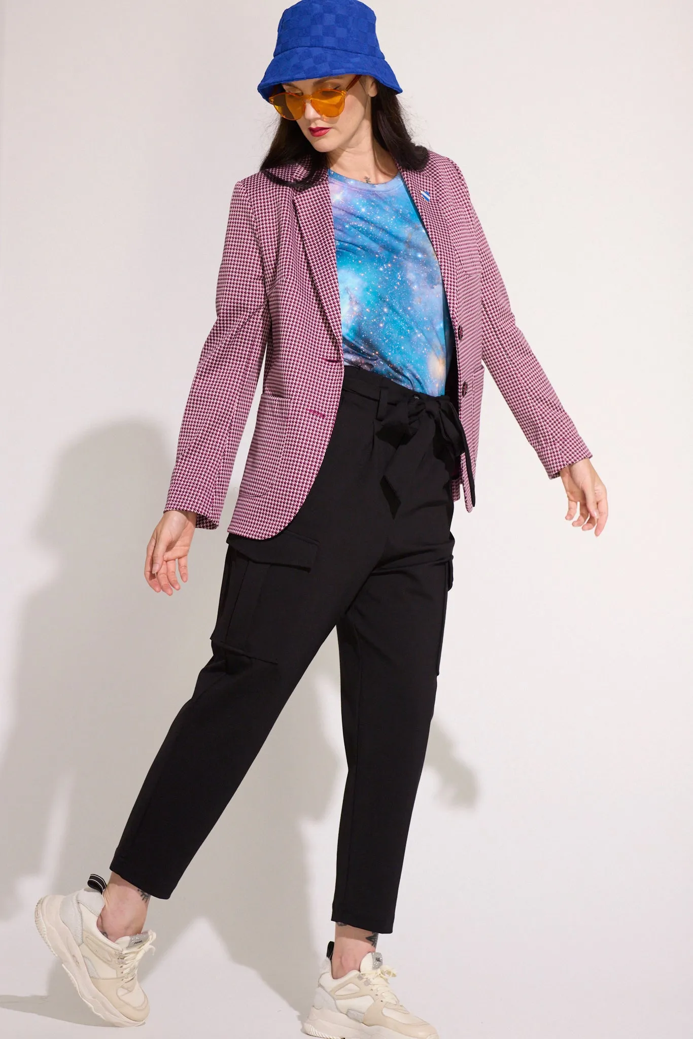 WORLD 5160W Hound Blazer Cerise Houndstooth