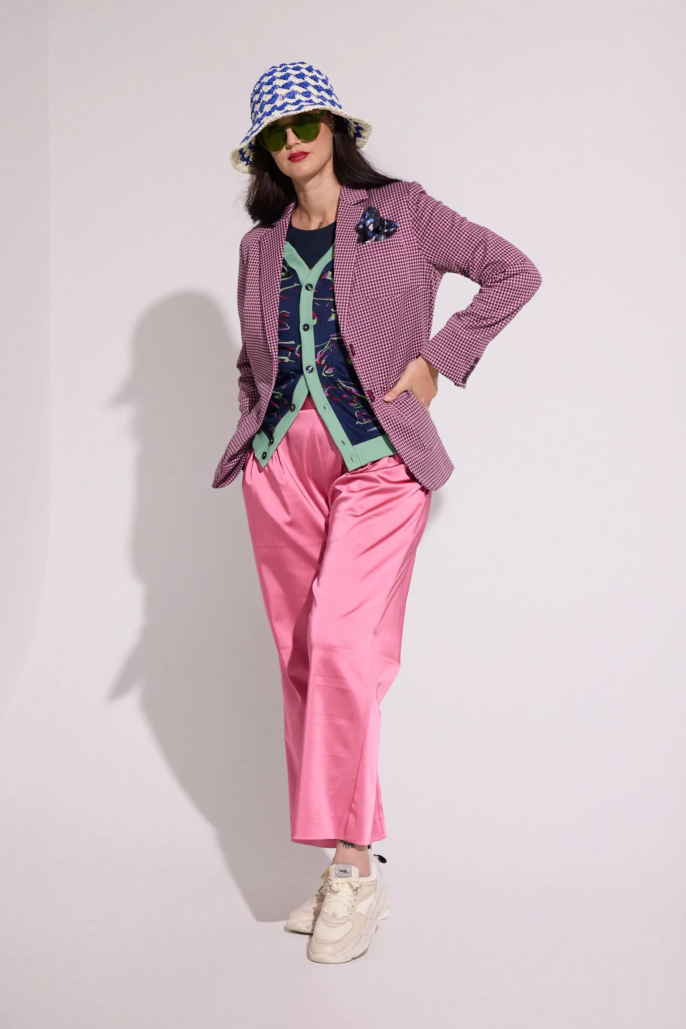 WORLD 5160W Hound Blazer Cerise Houndstooth