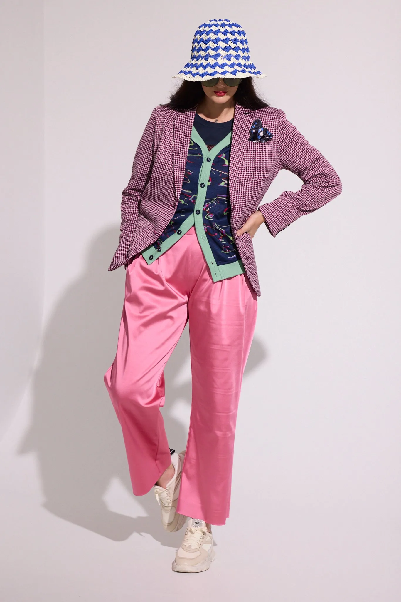 WORLD 5160W Hound Blazer Cerise Houndstooth