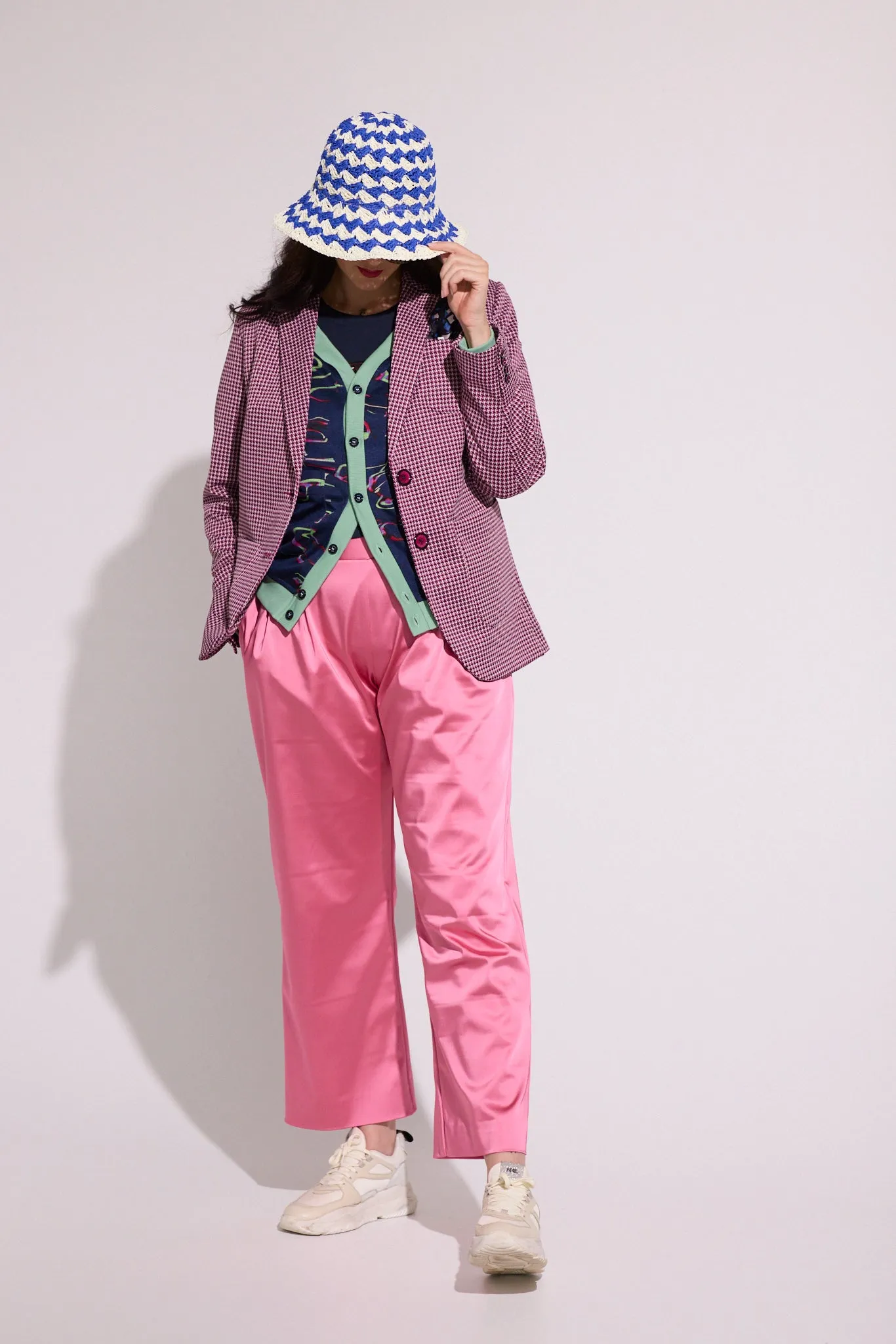 WORLD 5160W Hound Blazer Cerise Houndstooth