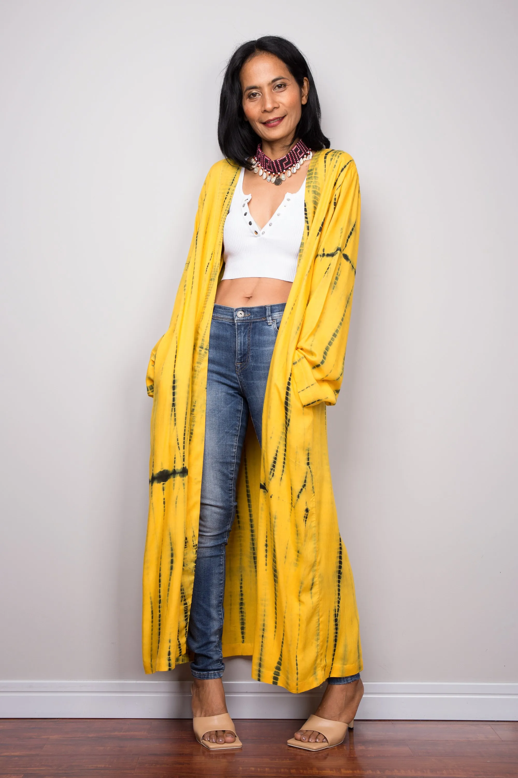 Yellow Tie Dye Cardigan